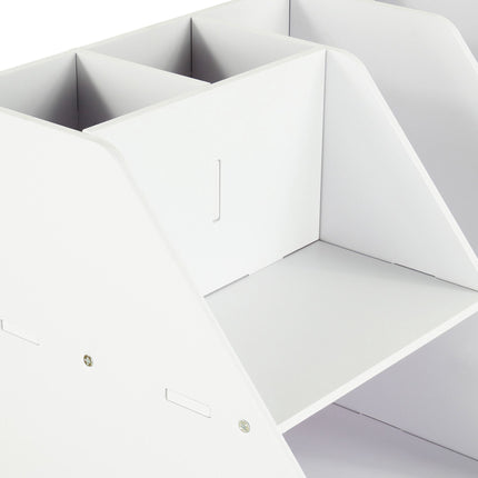 A4 Desk Organizer with Compartments – White MDF