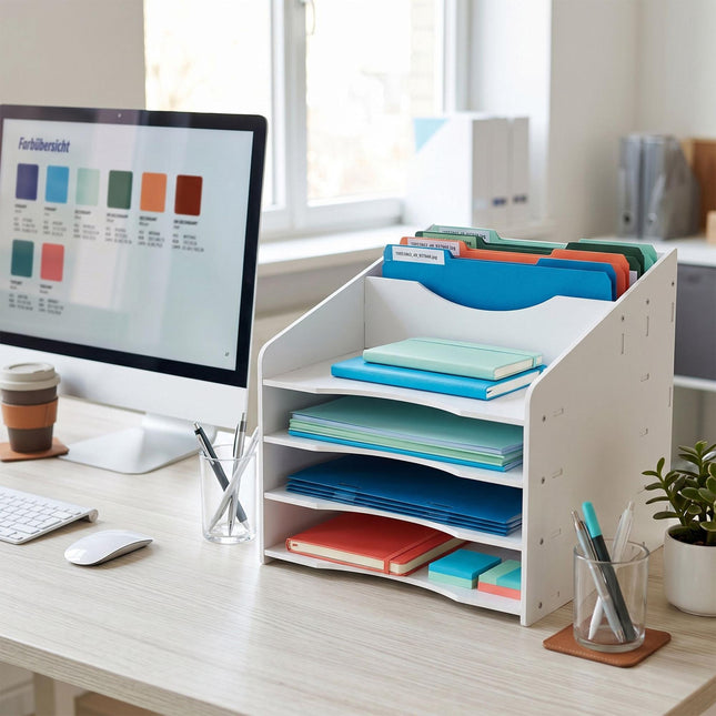 A4 Document Sorter with 6 Compartments – White MDF