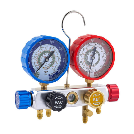 AC Manifold Gauge Set, 4-Way, 1.5 m Hoses, R12-R410A