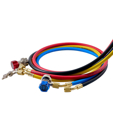 AC Manifold Gauge Set, 4-Way, 1.5 m Hoses, R134a–R22