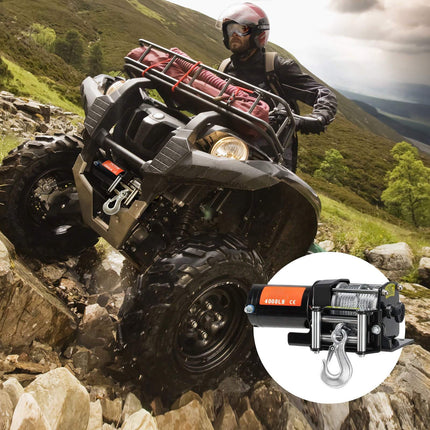 ATV Electric Winch 4000 lb, Steel Cable, IP55 Remote