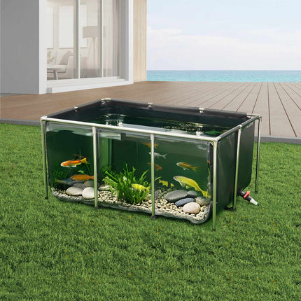 Above-Ground Fish Pond, 270 Gal PVC, View Panel, Drain
