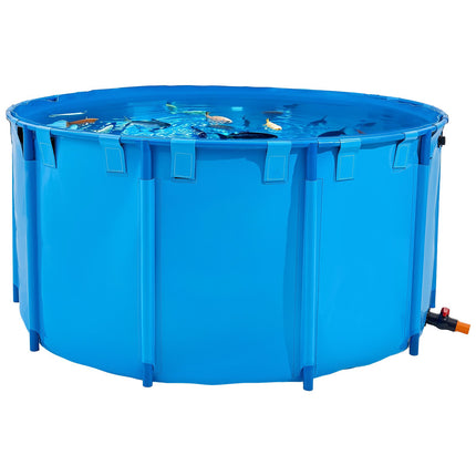 Above-Ground Fish Pond Tank, 818 Gal, PVC, Drain Valve
