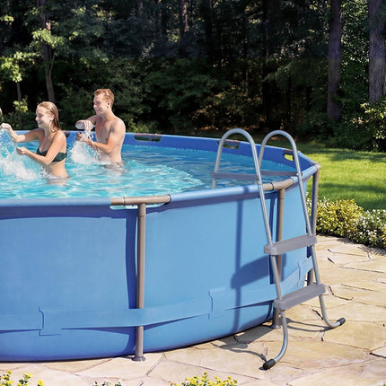 Above Ground Pool Ladder, 2-Step Steel, 33 In, 300 Lb