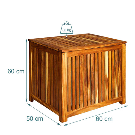 Acacia Wood Garden Storage Box, Small, Natural Finish