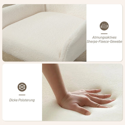 Accent Chair, Fleece Upholstery, Swivel Base, Cream White