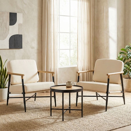 Accent Lounge Chair, Beige, Removable Zippered Cushions