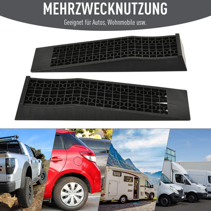 Rubber threshold ramp set, black, 70x20x8 cm, curb