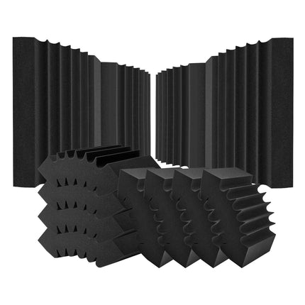 Acoustic Foam Panels, 4 Pack, Self-Adhesive Wedge, Black