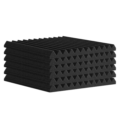 Acoustic Foam Panels, 52-Pack 12x12x1 in, Black