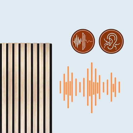 Acoustic Wall Panel Set, 120x60 cm, Wood Veneer Slats