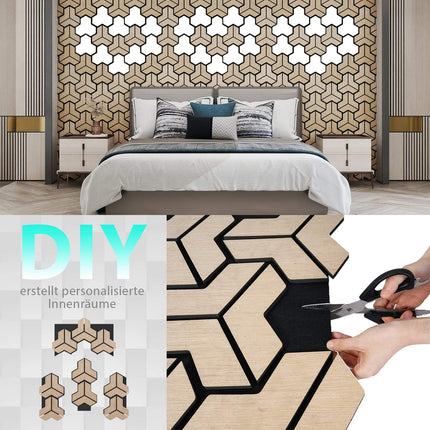 Acoustic Wall Panels, 4-Pack, Sound-Absorbing Wood Slats