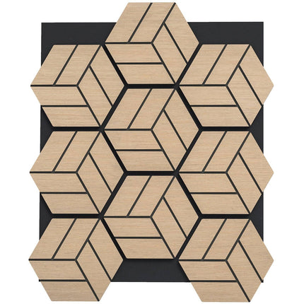 Acoustic Wall Panels, Hexagonal Wood, Sound Absorbing, 4 Pack