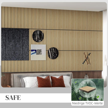 Acoustic wall panels in oak 3D - 4-pack, 60x60 cm