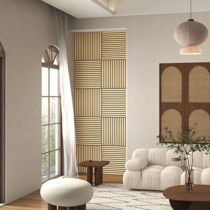 Acoustic wall panels in oak 3D - 4-pack, 60x60 cm