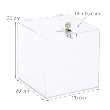 Acrylic Ballot Box with Lock – Shatterproof, A6 Slot