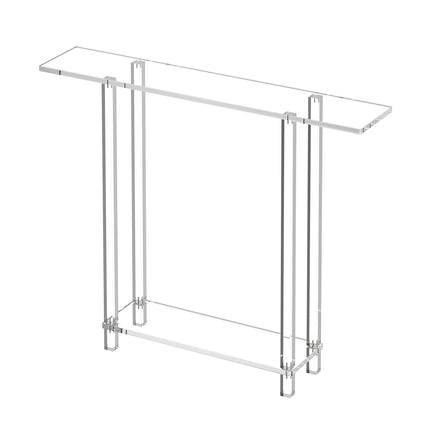 Acrylic Console Table, 2-Tier Narrow Clear Entryway Desk
