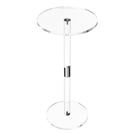Acrylic Drink Table, Clear Round Top 10 x 21 in
