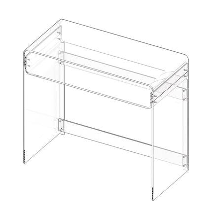 Acrylic End Table, 2-Tier Clear Storage, 40 x 85 x 75 cm