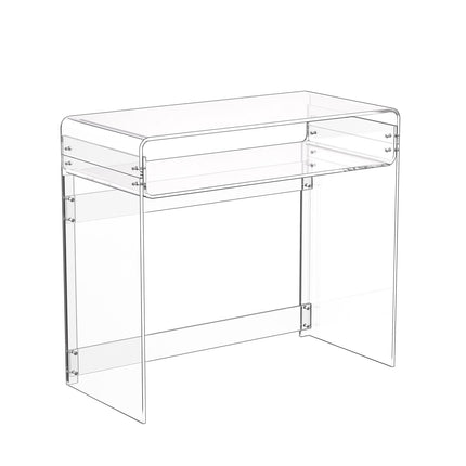 Acrylic End Table, 2-Tier Clear Storage, 40 x 85 x 75 cm