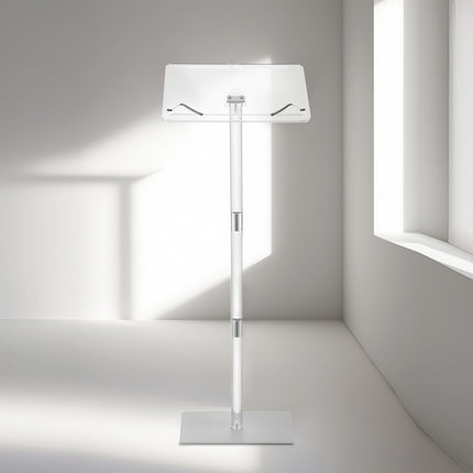 Acrylic Lectern Podium Stand, 1100 mm, Tilt Top, Book Clips
