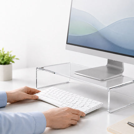 Acrylic Monitor Riser – Ergonomic Stand, 50 x 20 x 10 cm