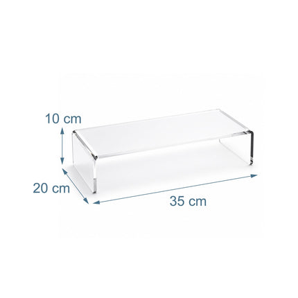 Acrylic Monitor Riser – Transparent, 35 x 20 x 10 cm