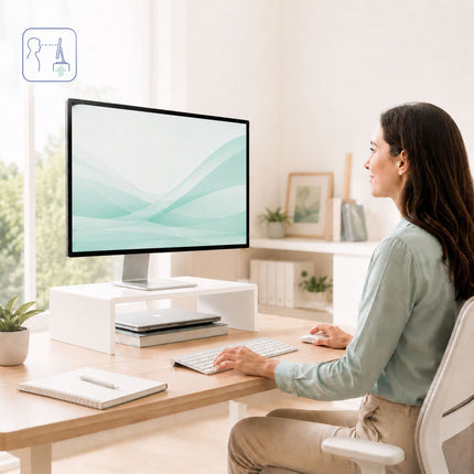 Acrylic Monitor Riser, White, 35x20x10 cm