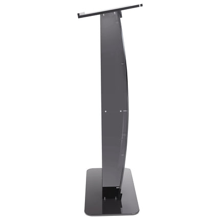 Acrylic Podium Stand, 119 cm, Storage Shelf, Black