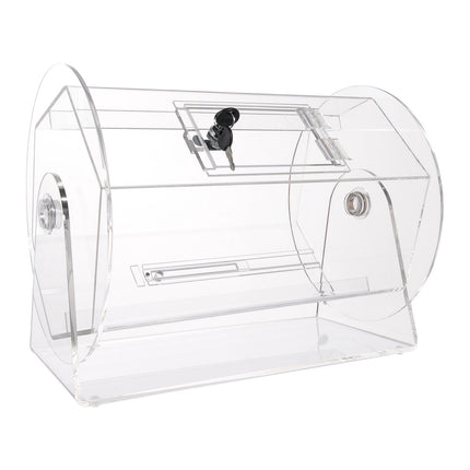 Acrylic Raffle Drum, 5000 Tickets, Lock, 2 Keys