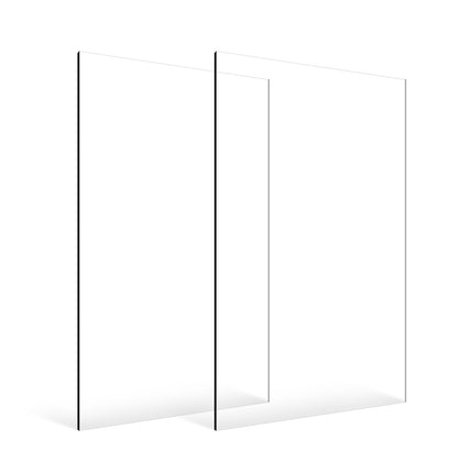 Acrylic Sheets, Clear, 24 x 48 in, 1/8 in, 2-Pack
