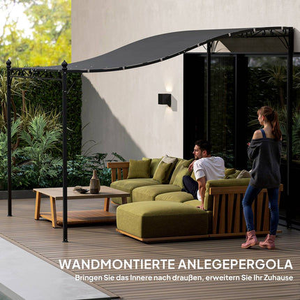 Dark gray garden pavilion Pergola, water-repellent, 2.5x3x2.5 m
