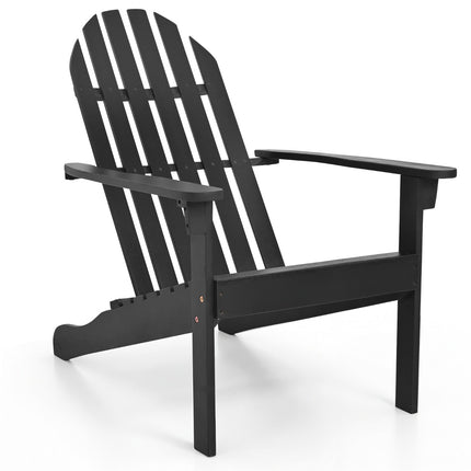 Adirondack Chair Black Acacia Wood with High Back