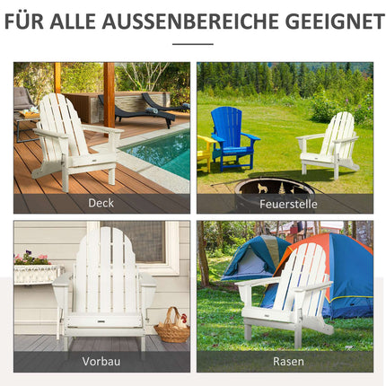 Folding Adirondack Garden Chair - White, 75x87x93 cm