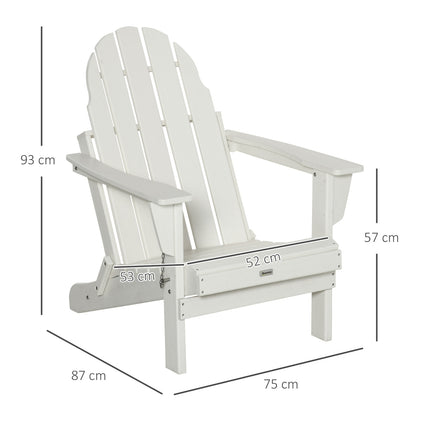 Folding Adirondack Garden Chair - White, 75x87x93 cm