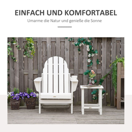 Folding Adirondack Garden Chair - White, 75x87x93 cm