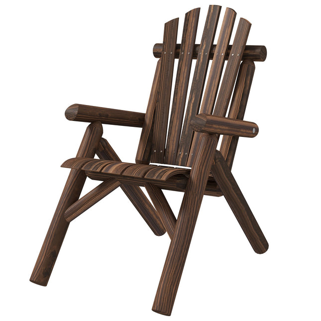 Brown Fir Wood Adirondack Garden chair with armrests