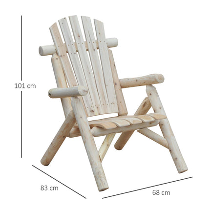 Adirondack Wooden Garden Chair - High Back Armrest, Spruce