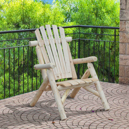 Adirondack Wooden Garden Chair - High Back Armrest, Spruce