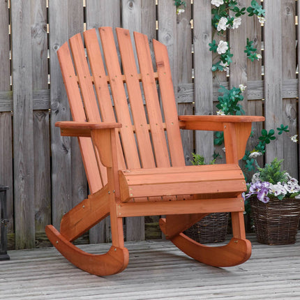 Adirondack rocking chair for balcony, natural finish, 77x94x97cm