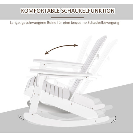 White Adirondack garden rocking chair, 77 x 94 x 97 cm
