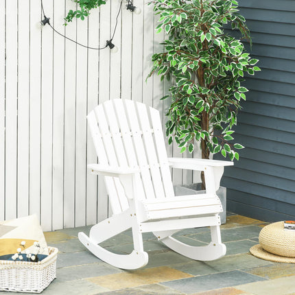 White Adirondack garden rocking chair, 77 x 94 x 97 cm