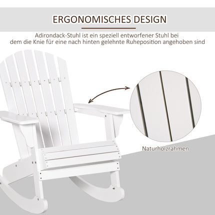 White Adirondack garden rocking chair, 77 x 94 x 97 cm