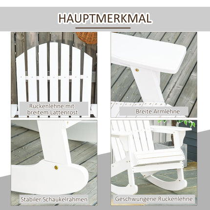 White Adirondack garden rocking chair, 77 x 94 x 97 cm