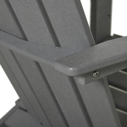 Adirondack garden chair in plastic with cup holder, gray