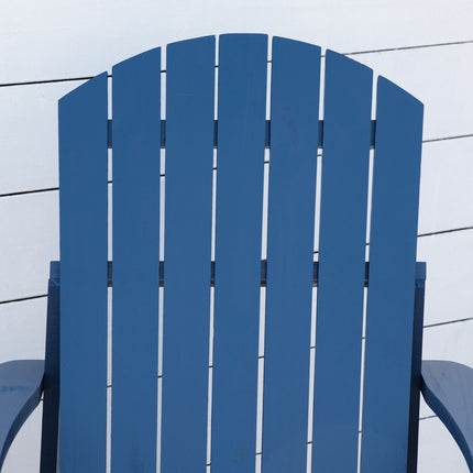 Adirondack chair, blue wooden chair with cup holder