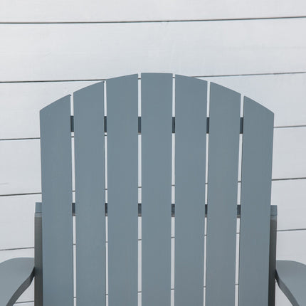 Adirondack Wood Garden chair, dark gray with cup holder