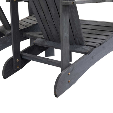Adirondack 2-seater garden chair set, wood, dark grey
