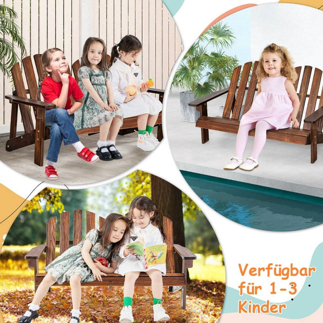 Adirondack chair for children 2-seater Adirondack chair made of wood brown 99 x 51 x 56.5 cm