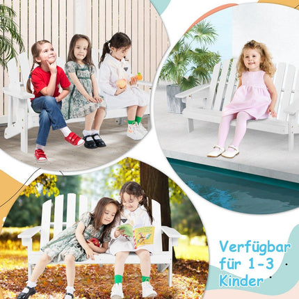 Adirondack chair for children 2-seater Adirondack chair made of wood white 99 x 51 x 56.5 cm
